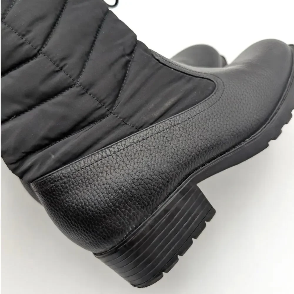 Trotters Bryce Faux Fur Trim Winter Boots Women's Black Tumbled Size US5.5M EU36